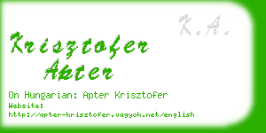 krisztofer apter business card